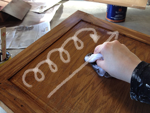 staining a bathroom vanity stain wiping technique